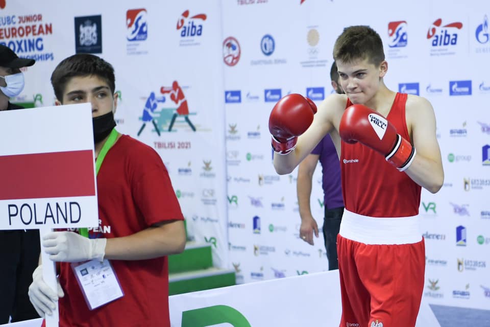 Artur Proksa w stroju reprezentacji Polski na ME Kadetów Tbilisi 2021